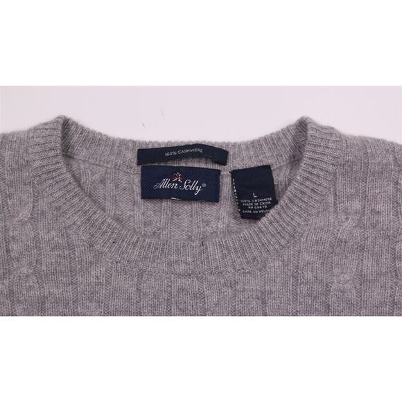 Allen Solly Gray Cable Knit Crewneck 100% Cashmere Sweater Men's Large - Picture 4 of 5
